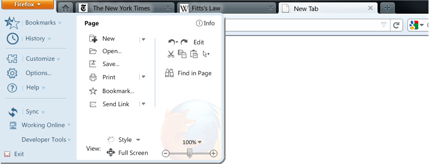 Firefox Menu button 3 column large icons on left.png