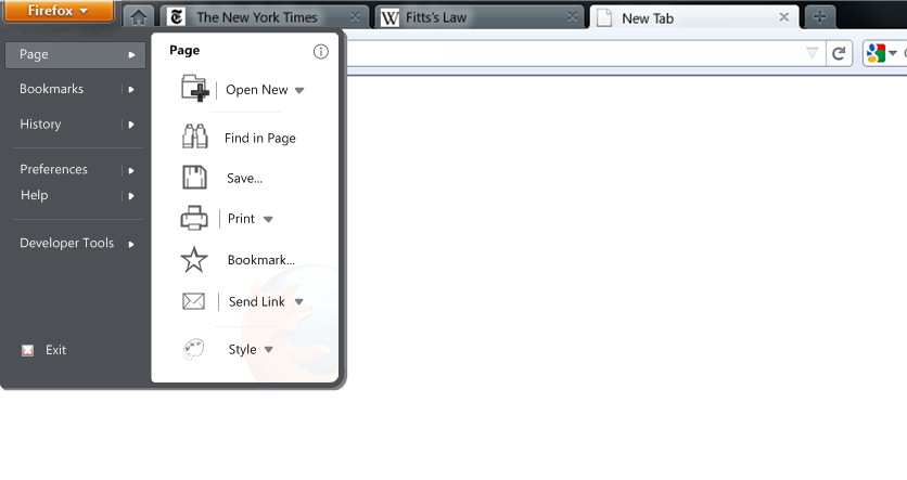 Firefox Menu button 2 column win7 start menu style with statusbar.png