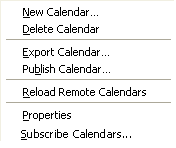 New calendar context menu