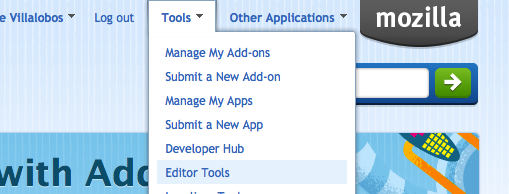 Editor Tools menu item